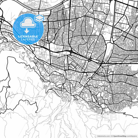 Layered PDF map of Bursa, Bursa, Turkey