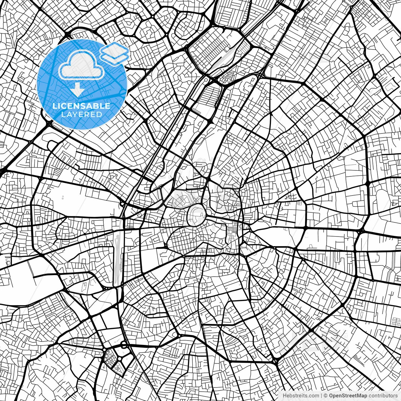 Layered PDF map of Konya, Konya, Turkey