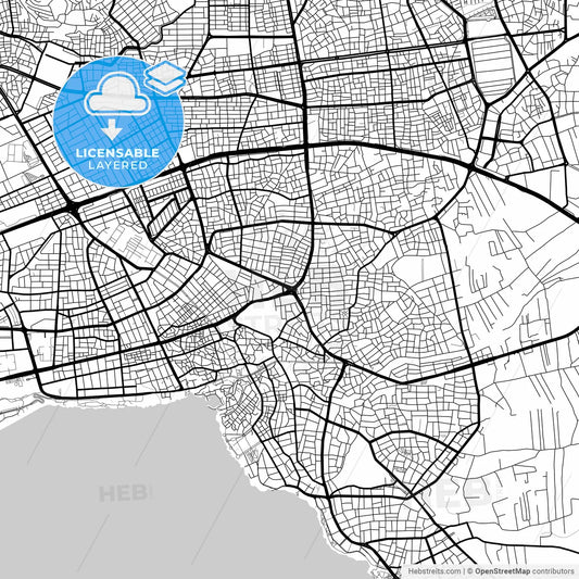 Layered PDF map of Antalya, Antalya, Turkey