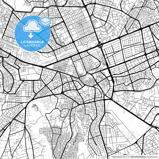 Layered PDF map of Kayseri, Kayseri, Turkey