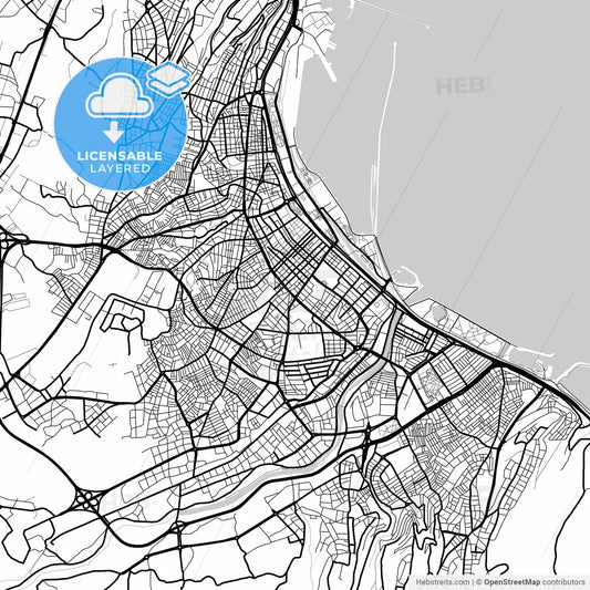 Layered PDF map of Samsun, Samsun, Turkey