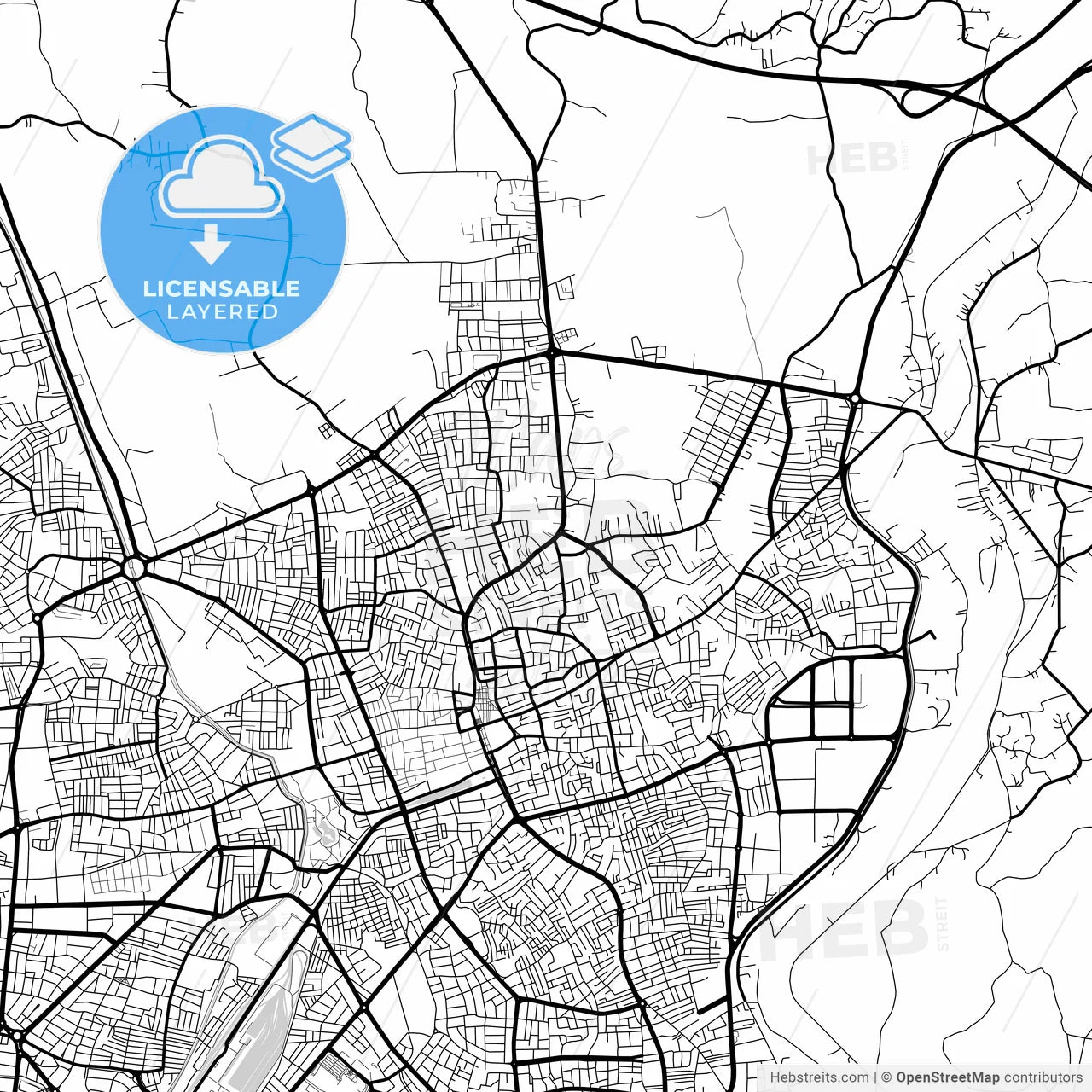 Layered PDF map of Adapazarı, Sakarya, Turkey