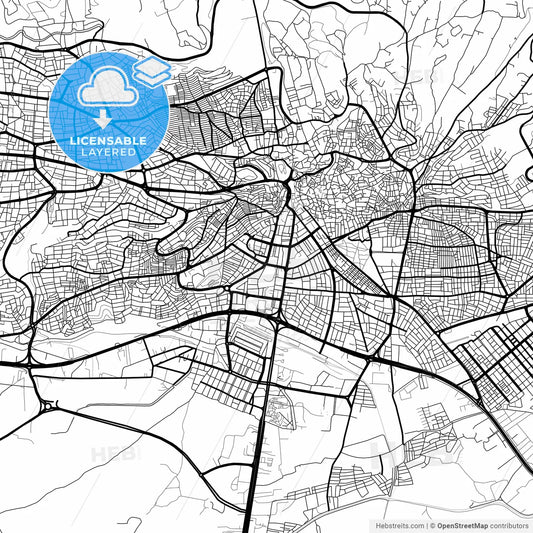 Layered PDF map of Kahramanmaraş, Kahramanmaraş, Turkey