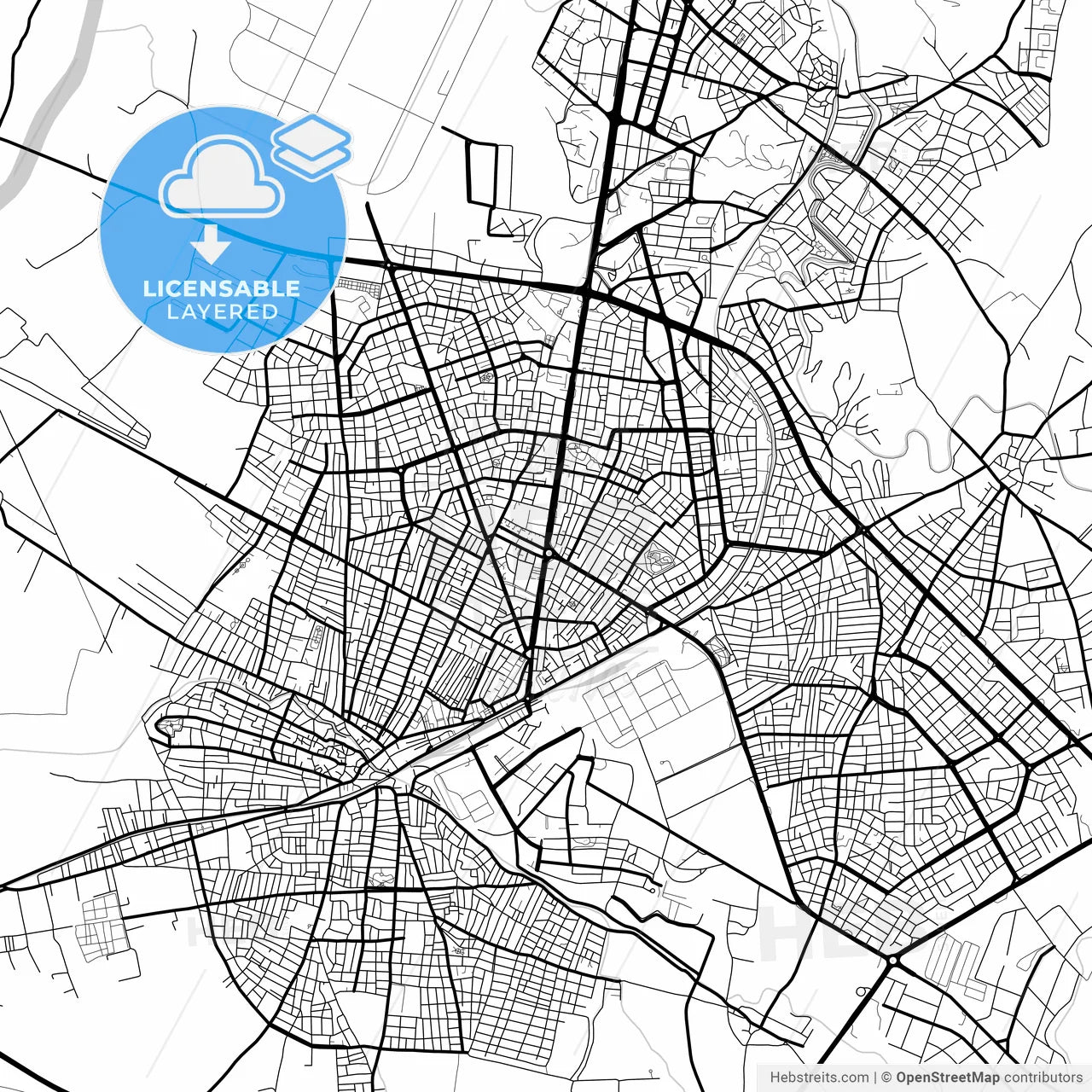 Layered PDF map of Batman, Batman, Turkey