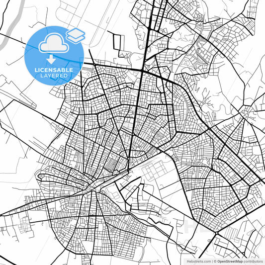 Layered PDF map of Batman, Batman, Turkey