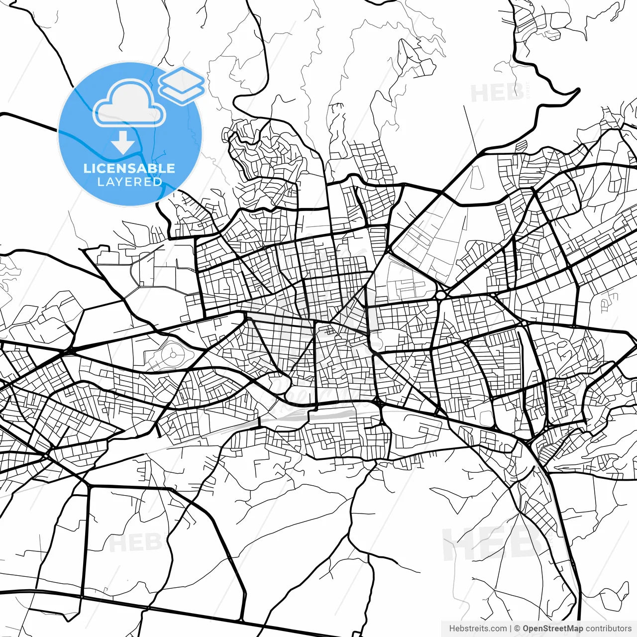 Layered PDF map of Elâzığ, Elâzığ, Turkey