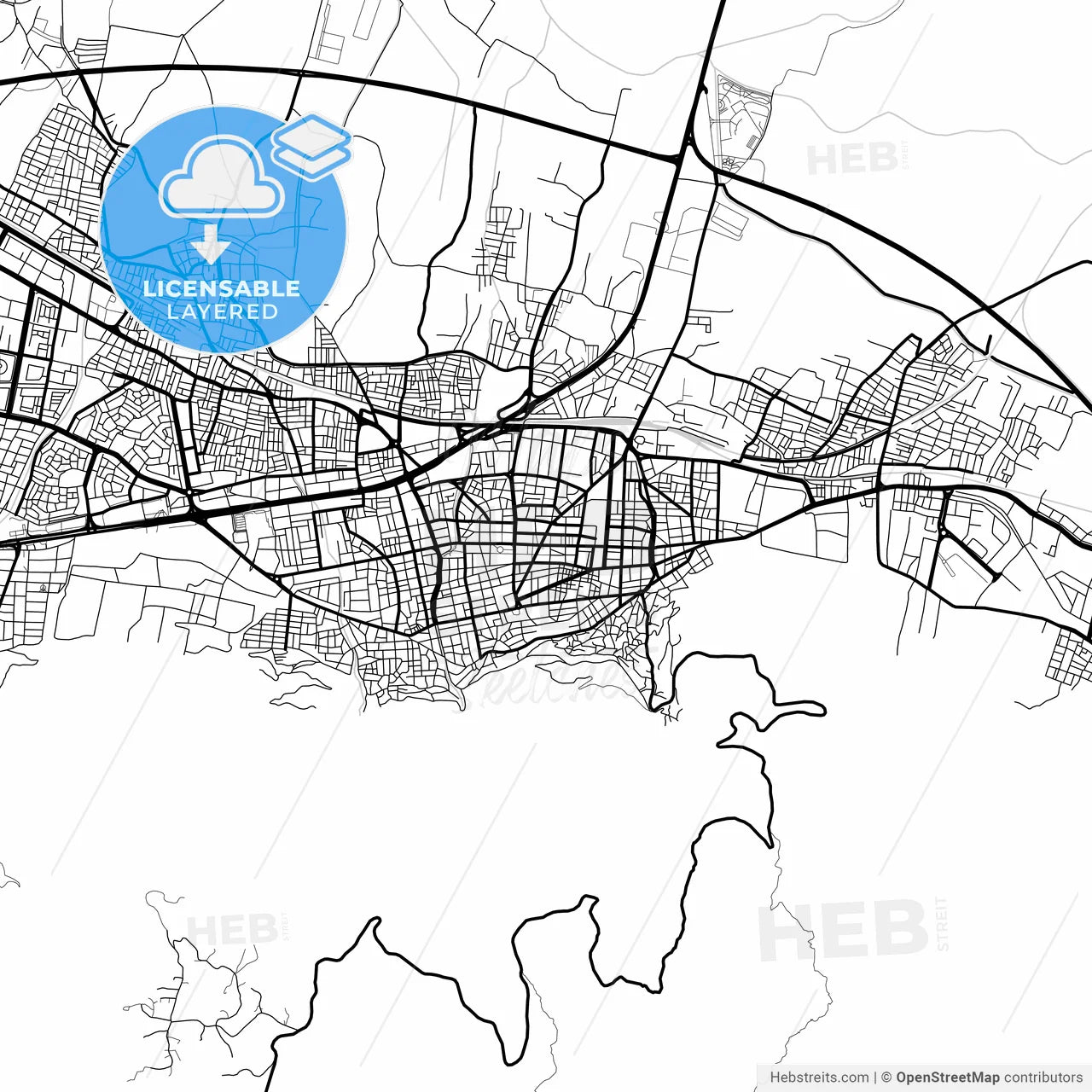 Layered PDF map of Manisa, Manisa, Turkey