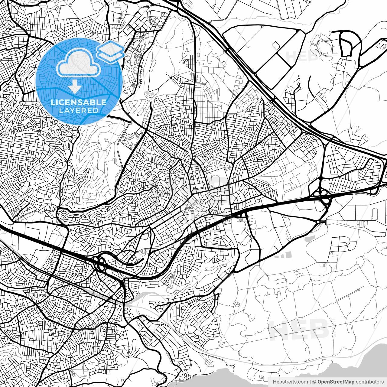Layered PDF map of Gebze, Kocaeli, Turkey