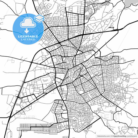 Layered PDF map of Çorum, Çorum, Turkey