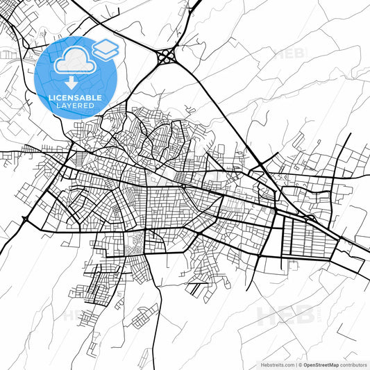 Layered PDF map of Çorlu, Tekirdağ, Turkey
