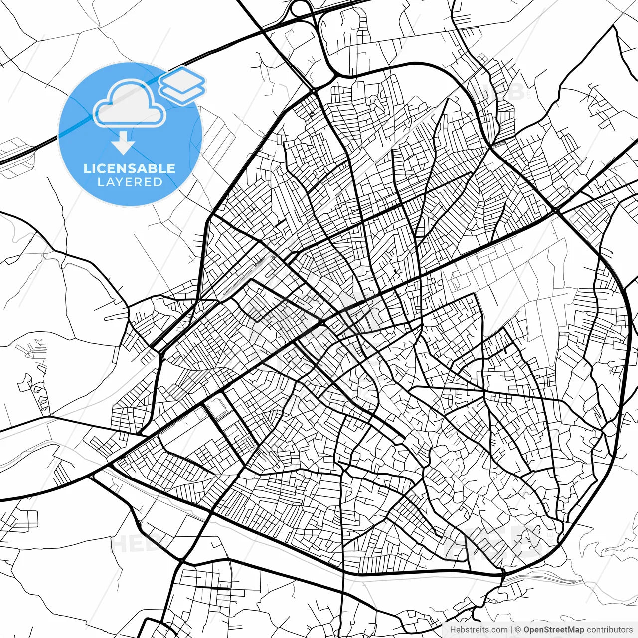 Layered PDF map of Osmaniye, Osmaniye, Turkey