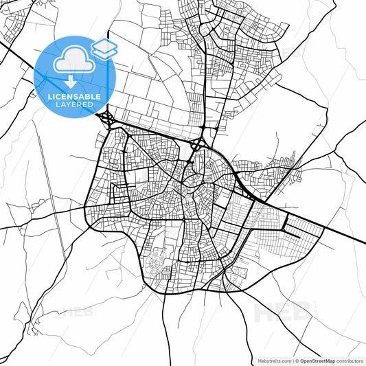 Layered PDF map of İnegöl, Bursa, Turkey