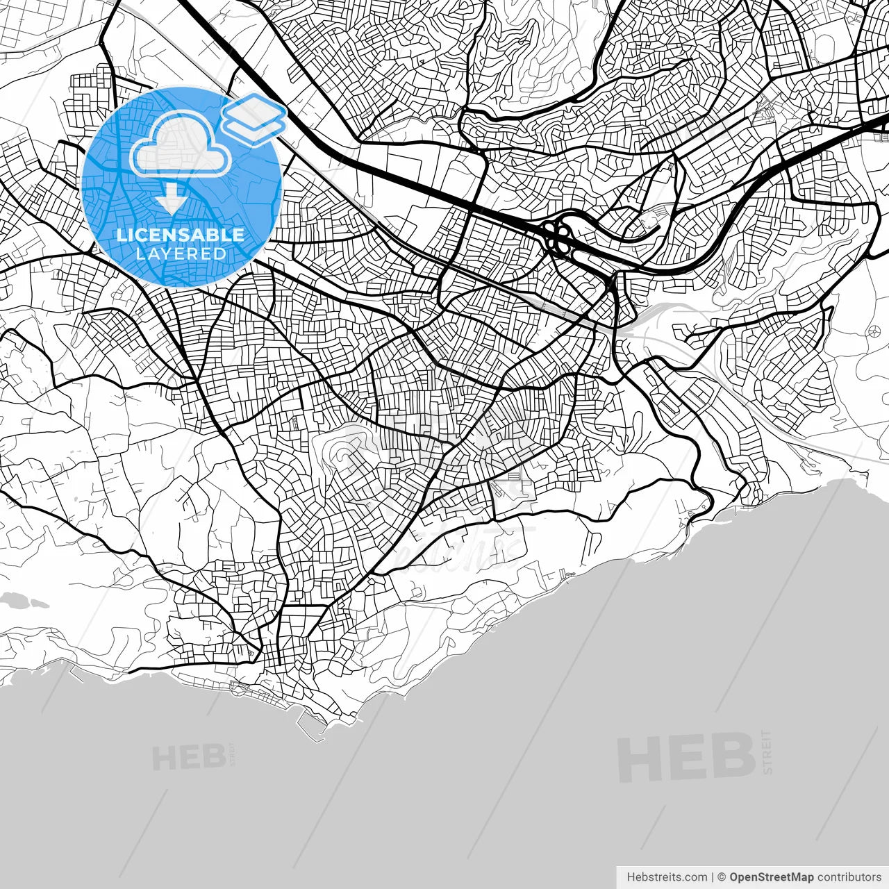 Layered PDF map of Darıca, Kocaeli, Turkey