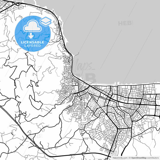 Layered PDF map of Ordu, Ordu, Turkey