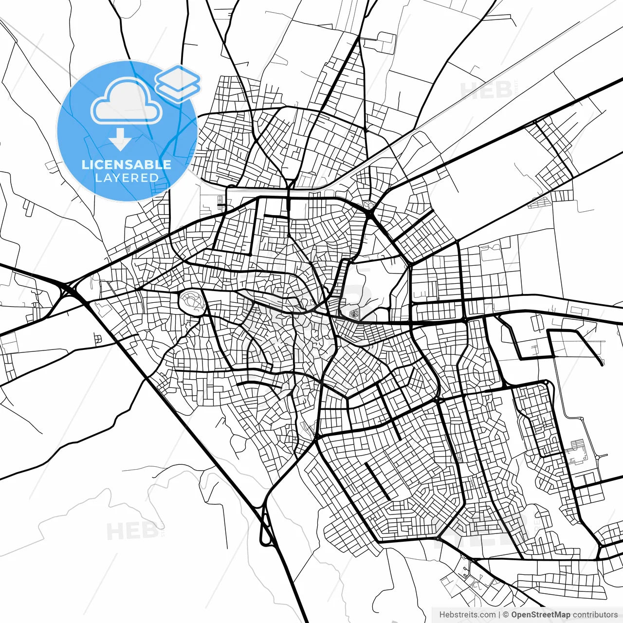Layered PDF map of Karaman, Karaman, Turkey