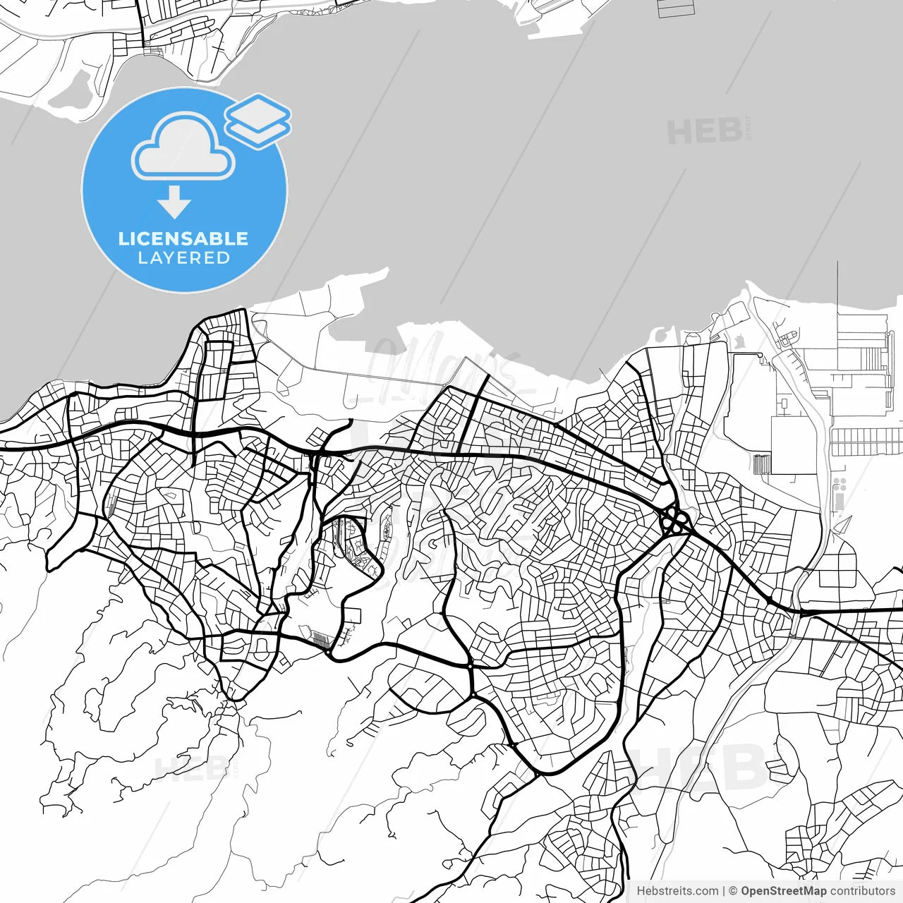 Layered PDF map of Gölcük, Kocaeli, Turkey
