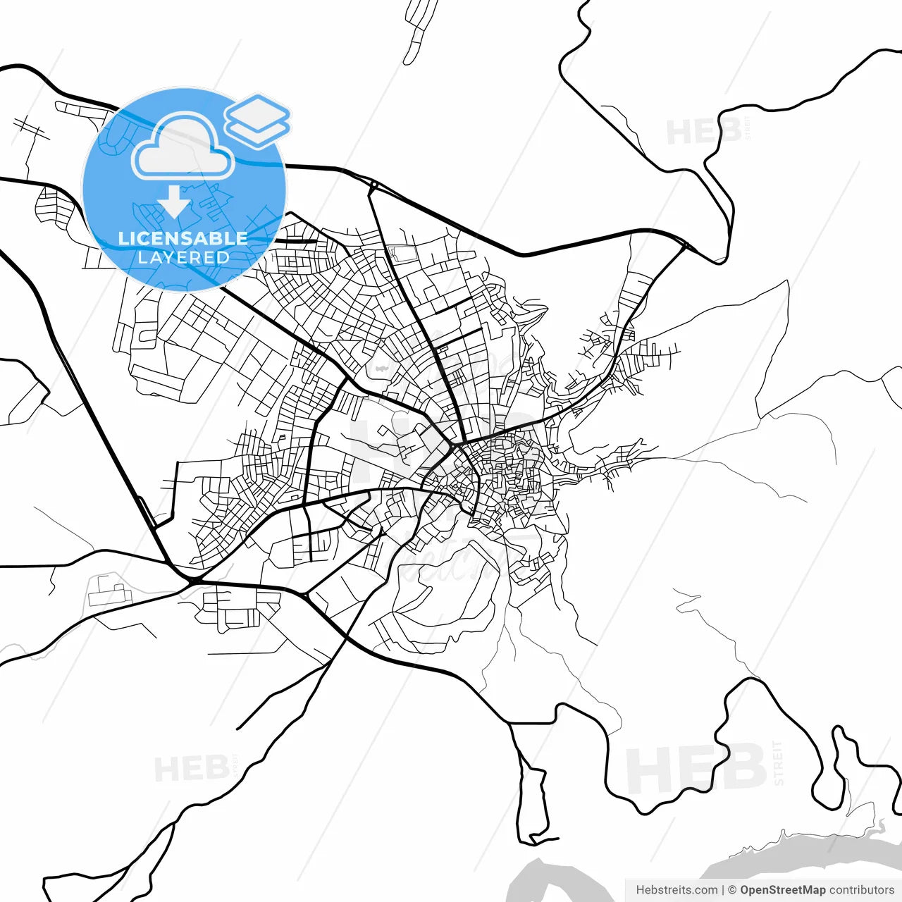 Layered PDF map of Siirt, Siirt, Turkey