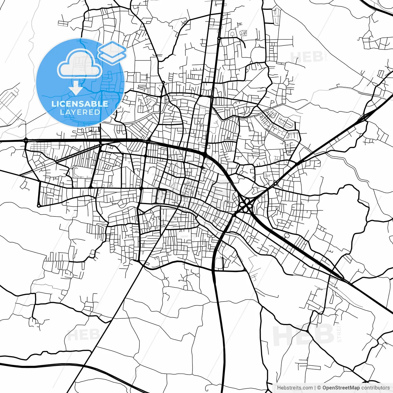 Layered PDF map of Düzce, Düzce, Turkey