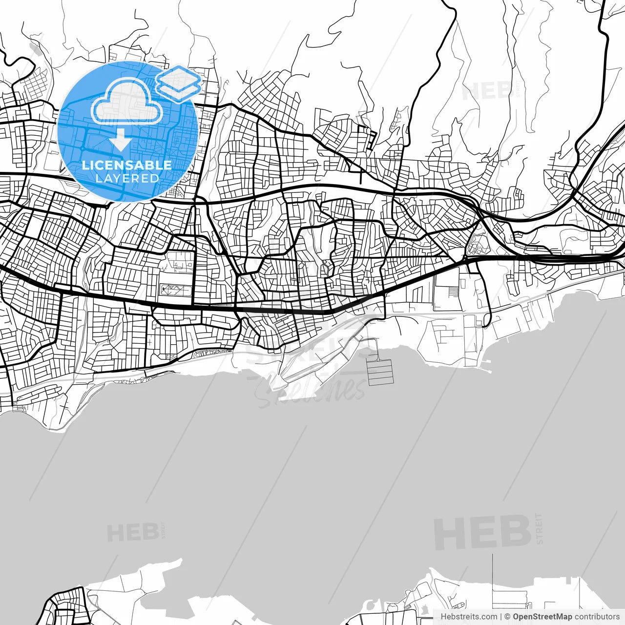 Layered PDF map of Derince, Kocaeli, Turkey