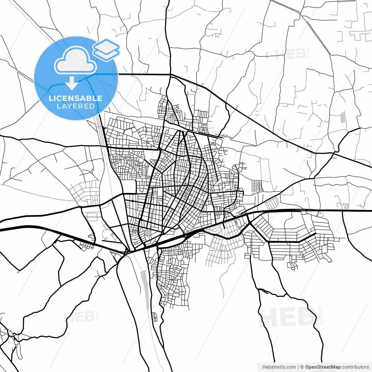 Layered PDF map of Turgutlu, Manisa, Turkey
