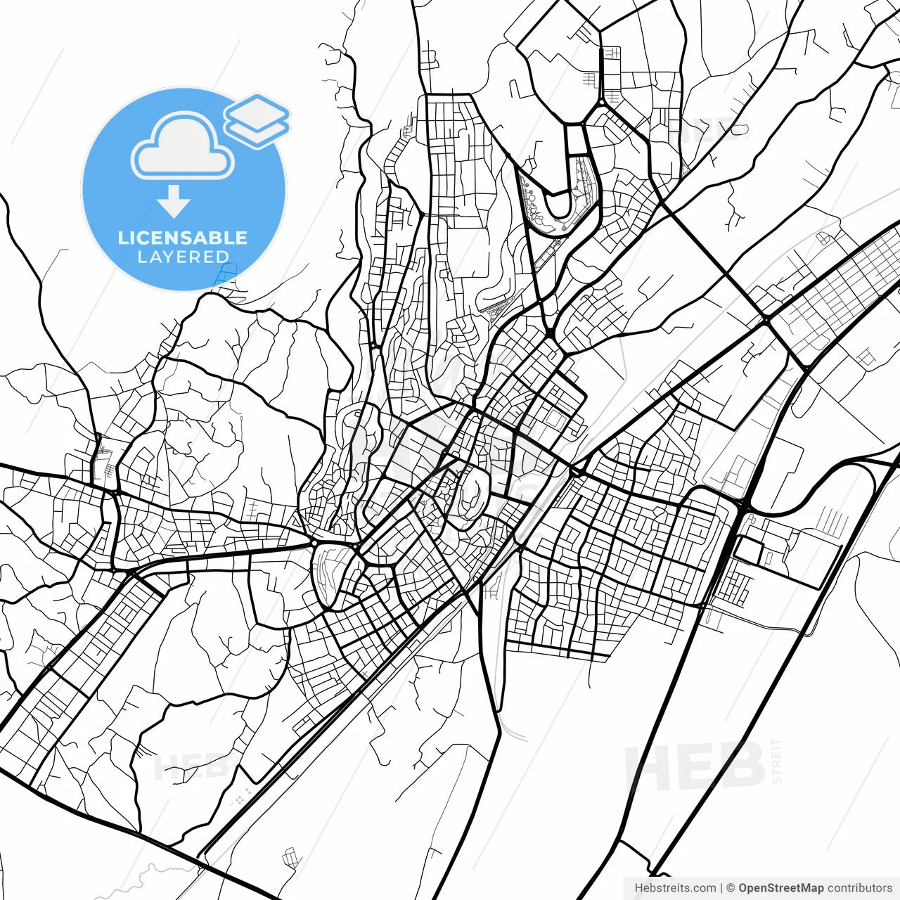 Layered PDF map of Niğde, Niğde, Turkey