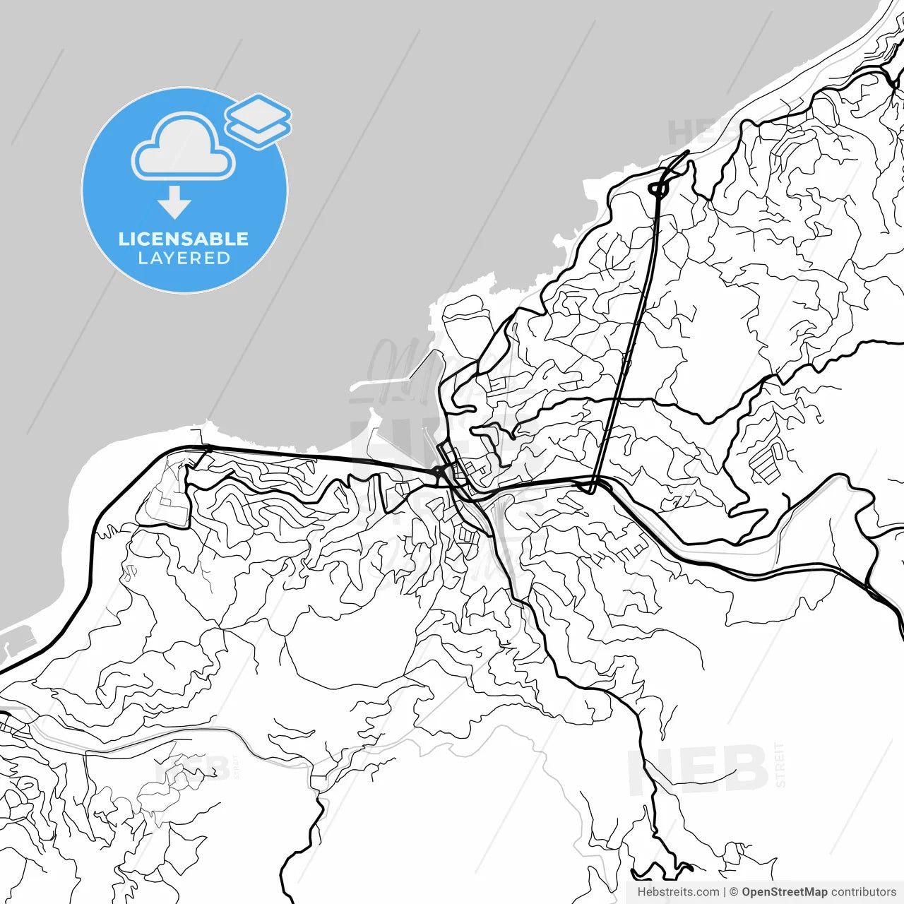 Layered PDF map of Zonguldak, Zonguldak, Turkey
