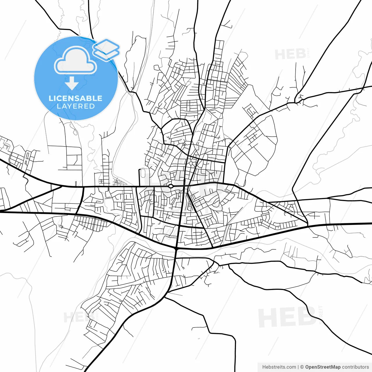 Layered PDF map of Ağrı, Ağrı, Turkey