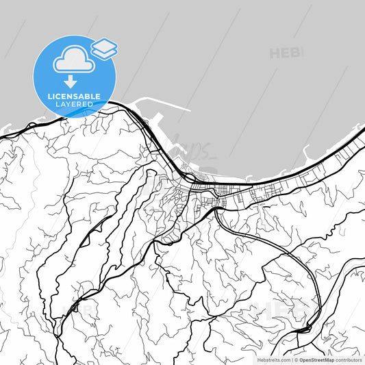 Layered PDF map of Rize, Rize, Turkey