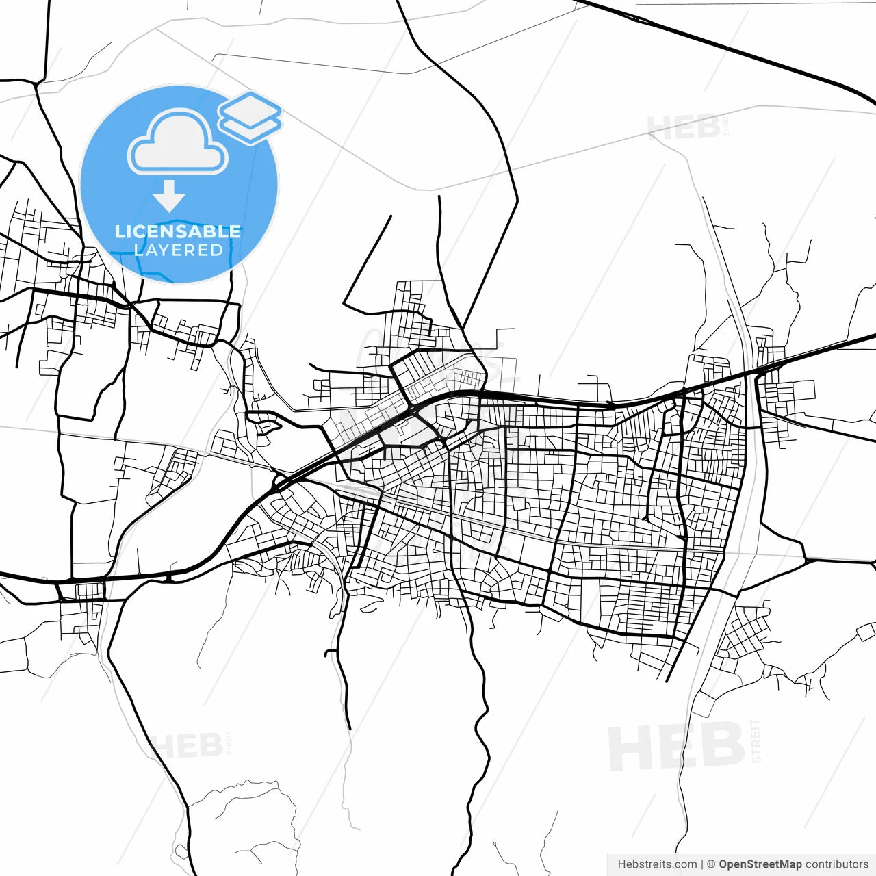 Layered PDF map of Salihli, Manisa, Turkey