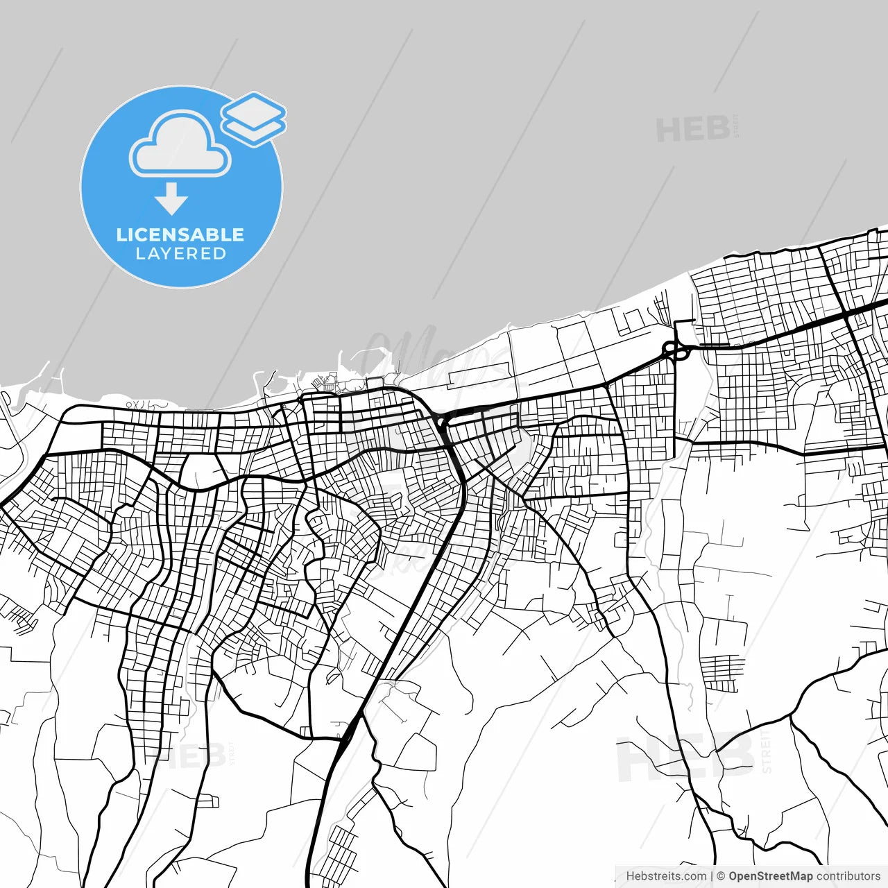 Layered PDF map of Yalova, Yalova, Turkey