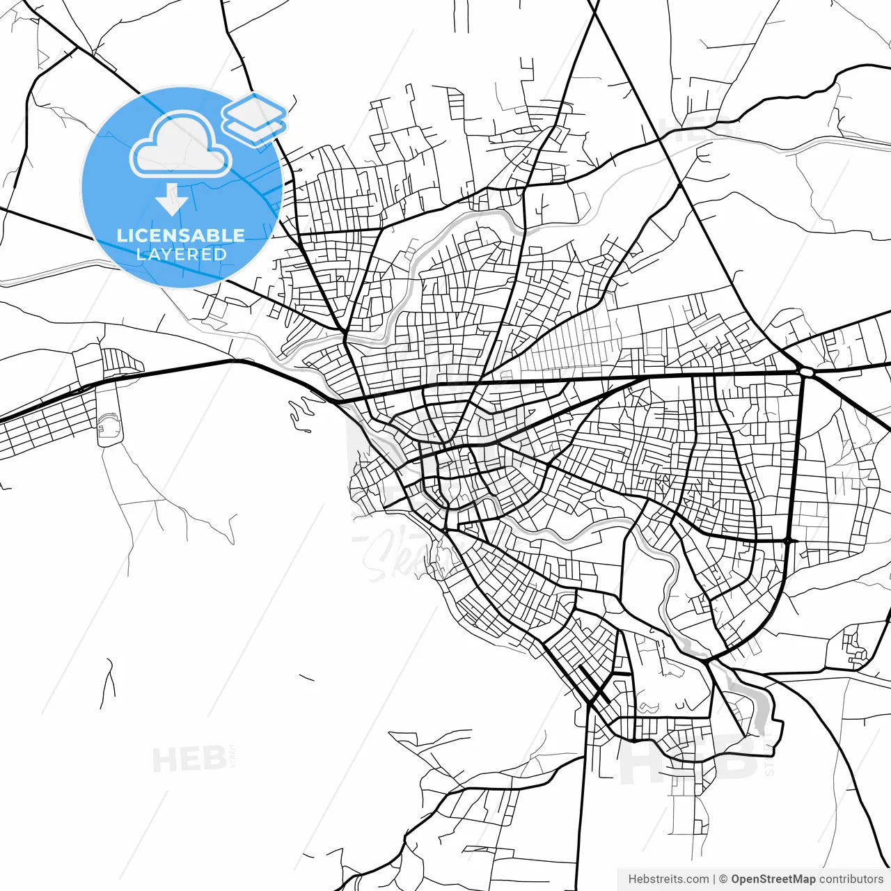 Layered PDF map of Elbistan, Kahramanmaraş, Turkey