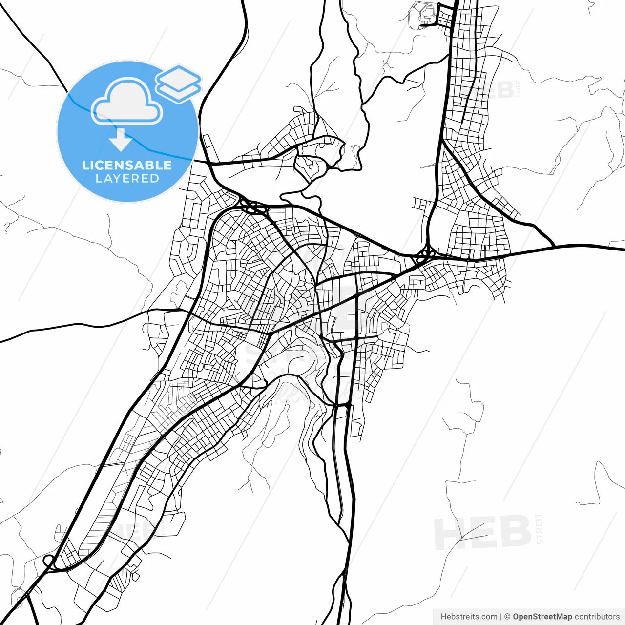 Layered PDF map of Nevşehir, Nevşehir, Turkey