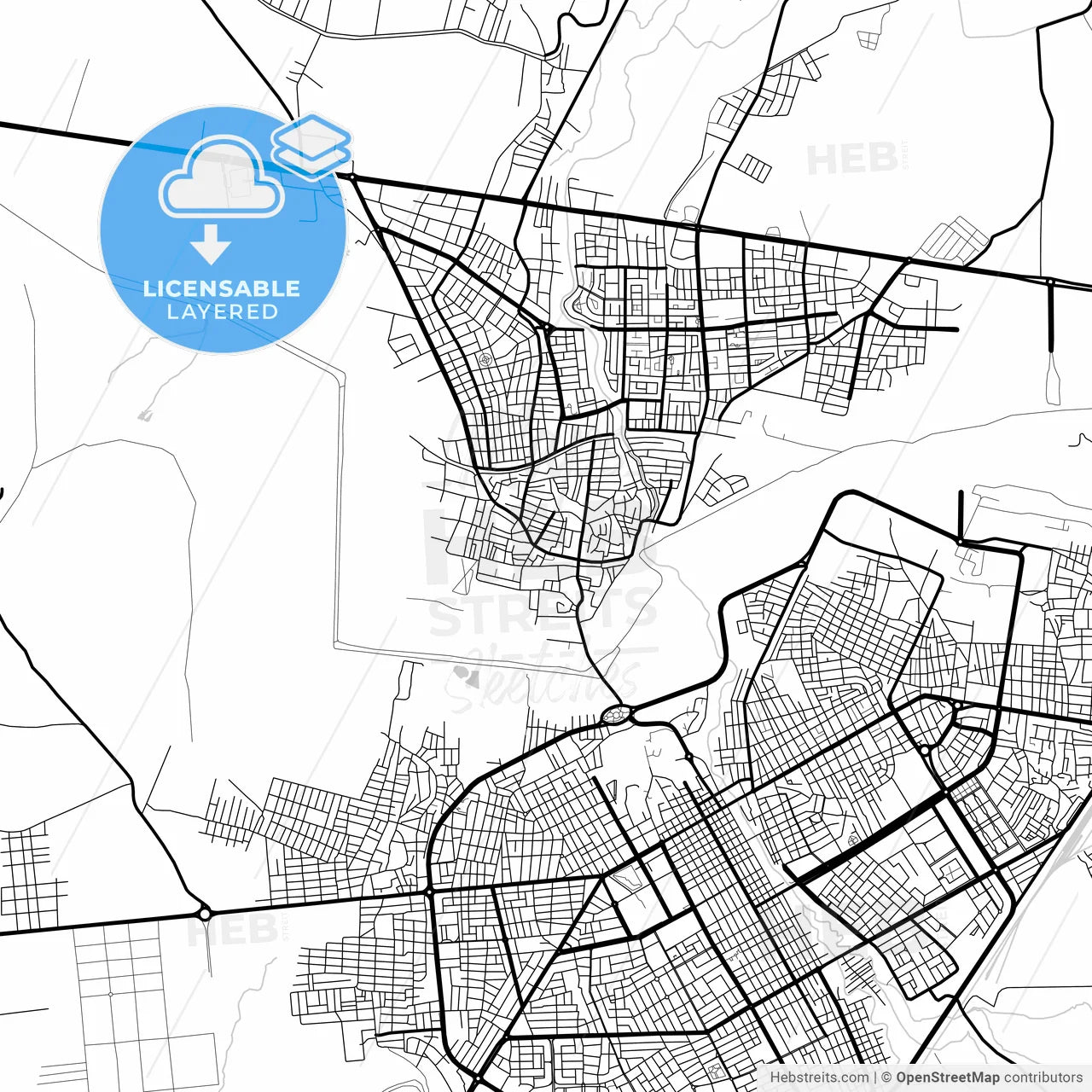 Layered PDF map of Nusaybin, Mardin, Turkey