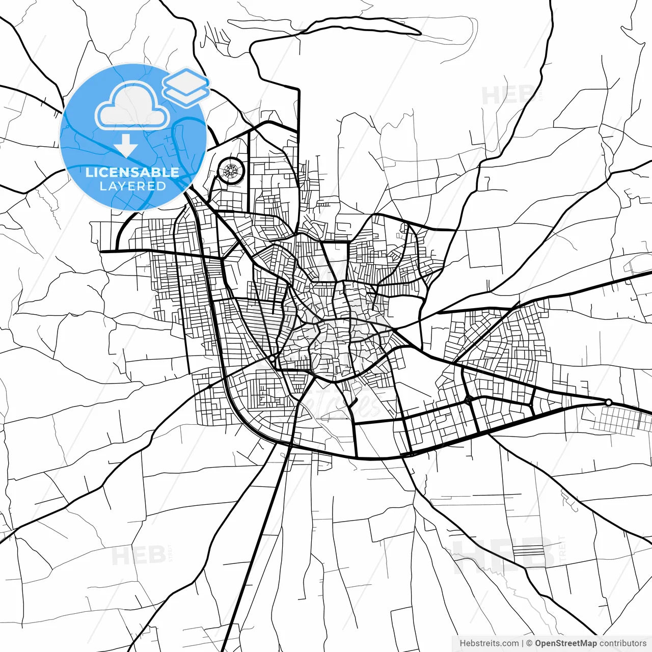 Layered PDF map of Kilis, Kilis, Turkey