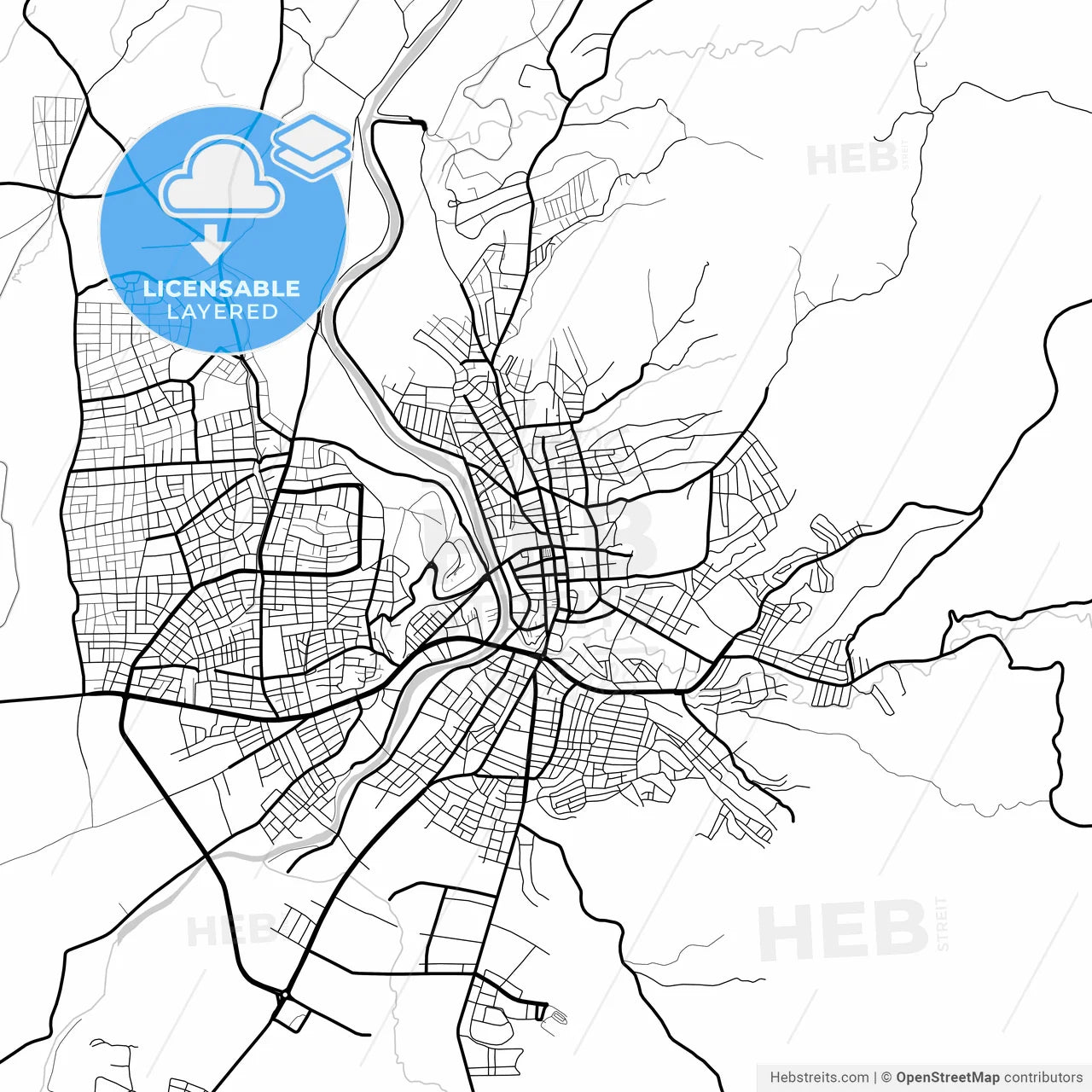 Layered PDF map of Kadirli, Osmaniye, Turkey