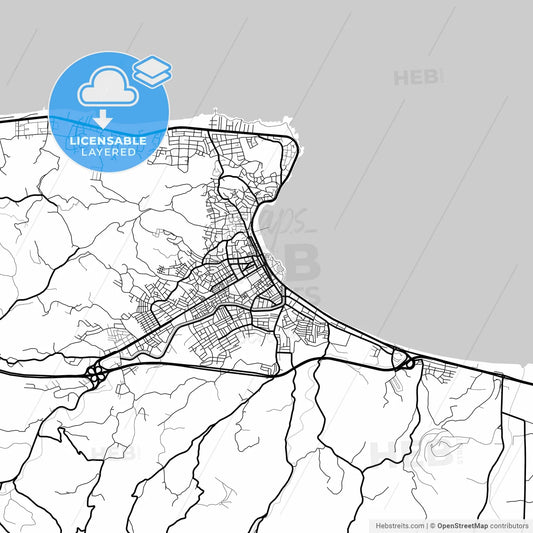 Layered PDF map of Ünye, Ordu, Turkey