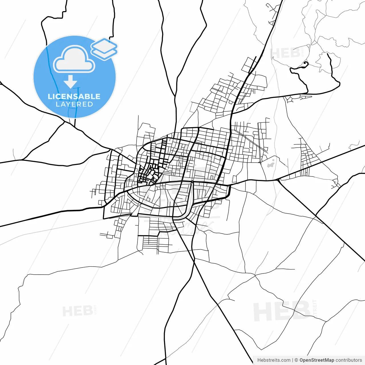 Layered PDF map of Ödemiş, İzmir, Turkey