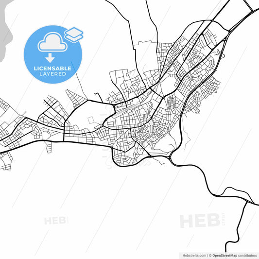 Layered PDF map of Burdur, Burdur, Turkey