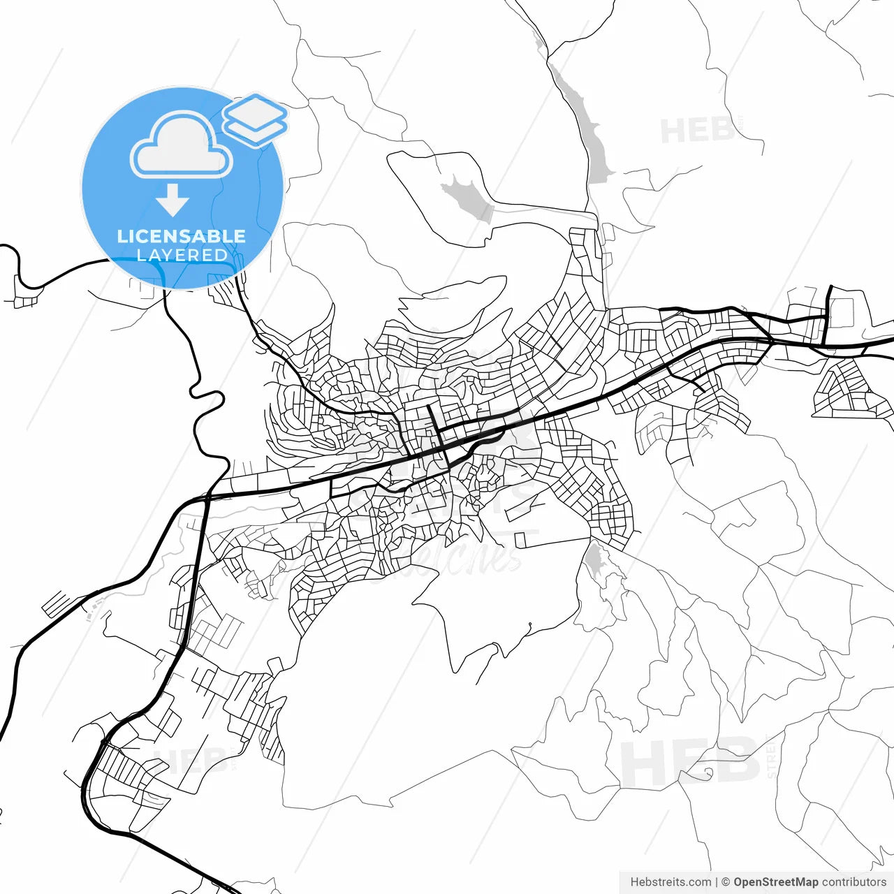 Layered PDF map of Yozgat, Yozgat, Turkey