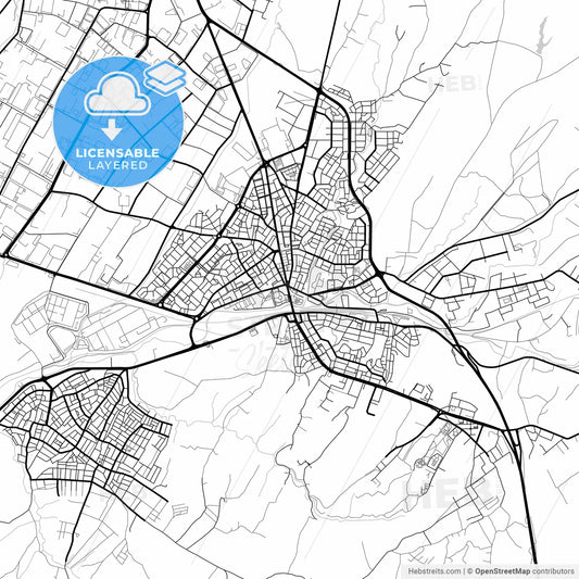 Layered PDF map of Çerkezköy, Tekirdağ, Turkey