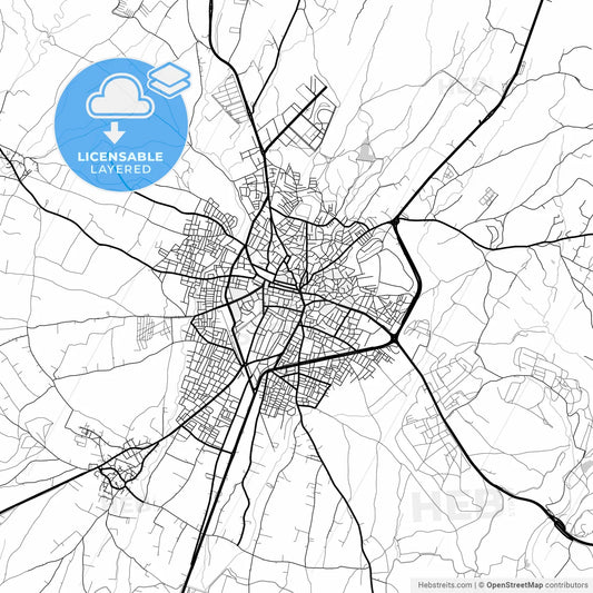 Layered PDF map of Kırklareli, Kırklareli, Turkey