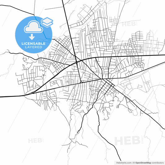 Layered PDF map of Doğubayazıt, Ağrı, Turkey