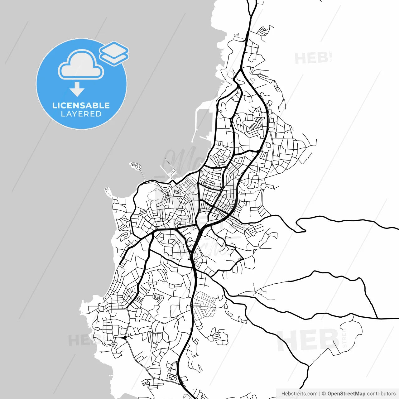 Layered PDF map of Kuşadası, Aydın, Turkey
