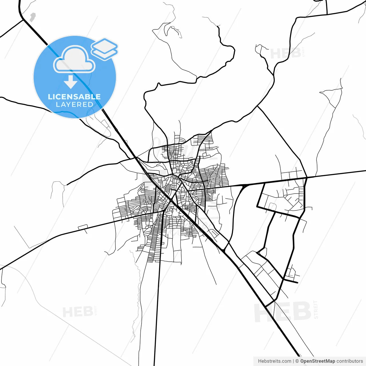 Layered PDF map of Ergani, Diyarbakır, Turkey
