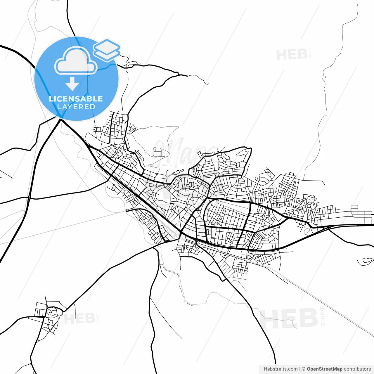 Layered PDF map of Tavşanlı, Kütahya, Turkey