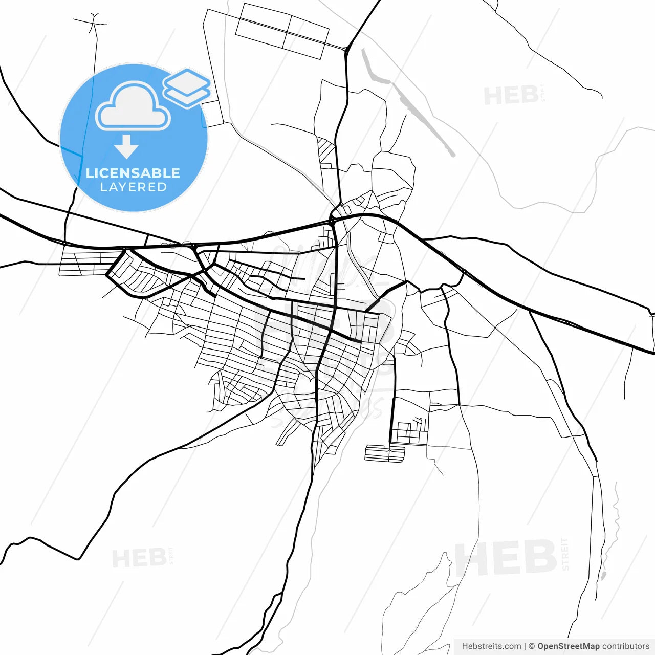 Layered PDF map of Erbaa, Tokat, Turkey