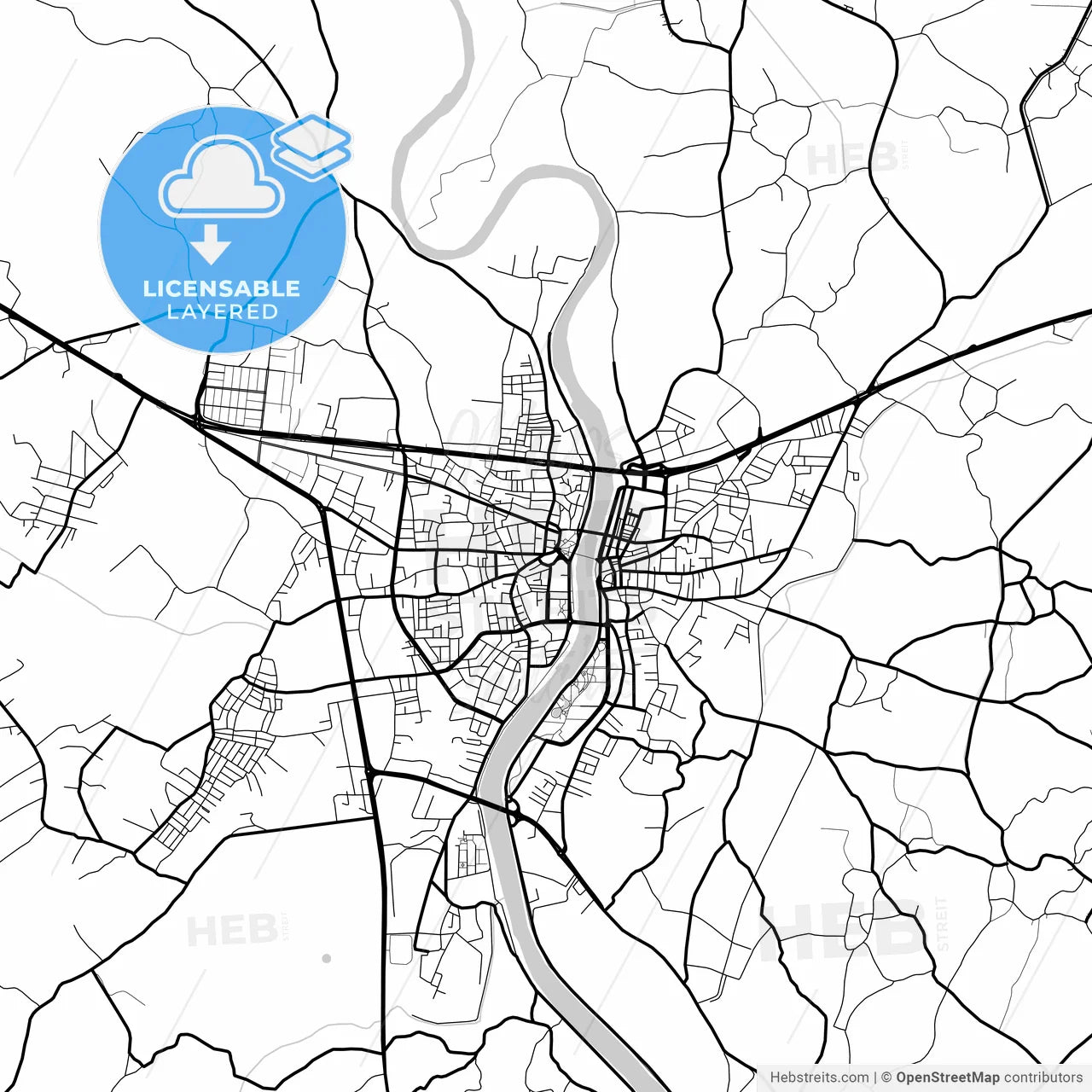 Layered PDF map of Çarşamba, Samsun, Turkey