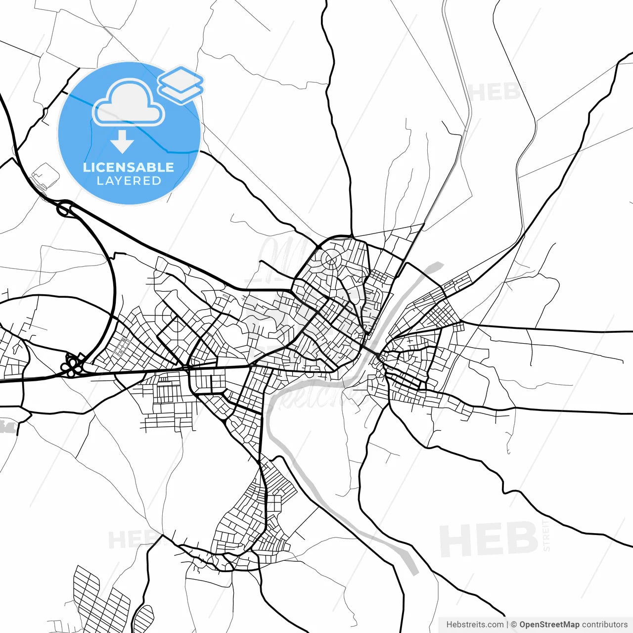 Layered PDF map of Mustafakemalpaşa, Bursa, Turkey