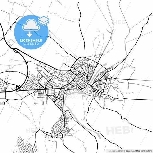 Layered PDF map of Mustafakemalpaşa, Bursa, Turkey