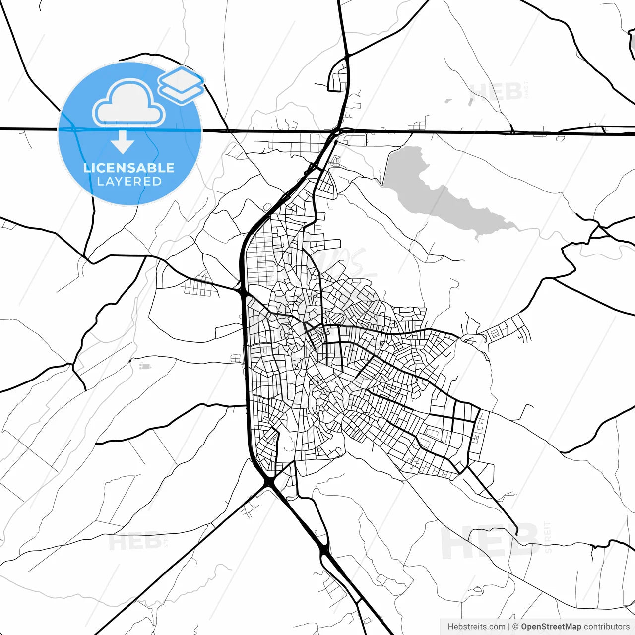 Layered PDF map of Keşan, Edirne, Turkey